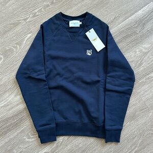 Maison Kitsuné Grey Fox Head Patch Classic Sweatshirt Navy XXS